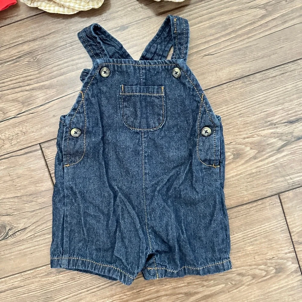 Carter's Baby Boy Outfit Lot 6 Piece Overalls‎ Romper Shorts Set 6M